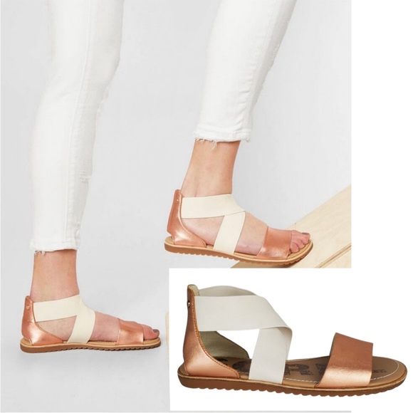 SOREL Ella Copper Metallic Sandals - Picture 1 of 7